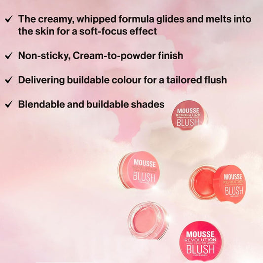 Makeup Revolution Mousse Blusher - Blossom Rose Pink (6g)