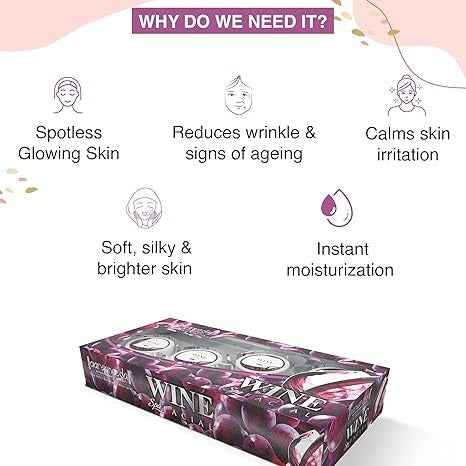 Aaryanveda Wine Facial Kit 5 Step for Glowing Skin 210g
