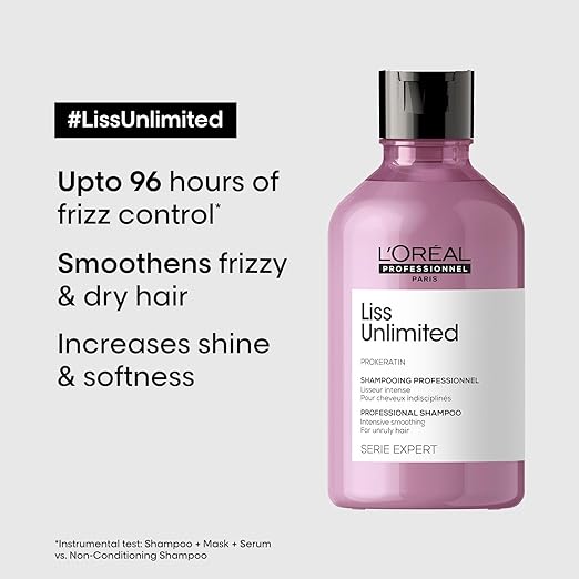 L'Oréal Professionnel Liss Unlimited Shampoo for Frizzy & Unruly Hair | With Pro-Keratin (1500 ml)