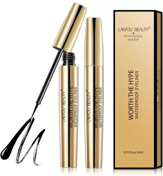 Lakyou Beauty Professional Makeup With the Hype Waterproof Eyeliner - 10 ml, Black
