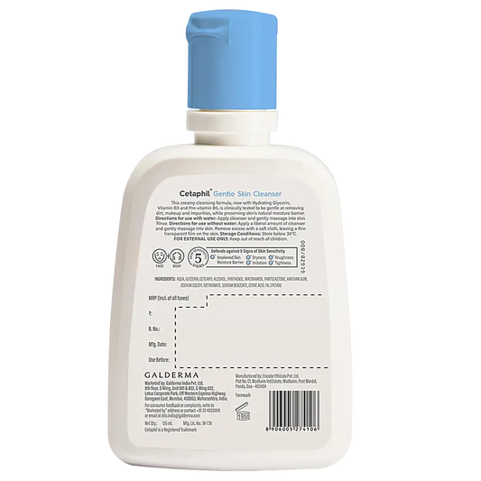 Cetaphil Gentle Skin Cleanser - For Face & Body, Dry & Sensitive Skin, 125 ml