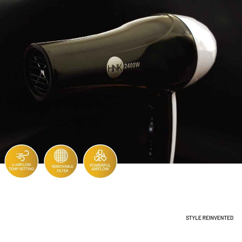 HNK TURBO Hair Dryer 2400W (White/Black)