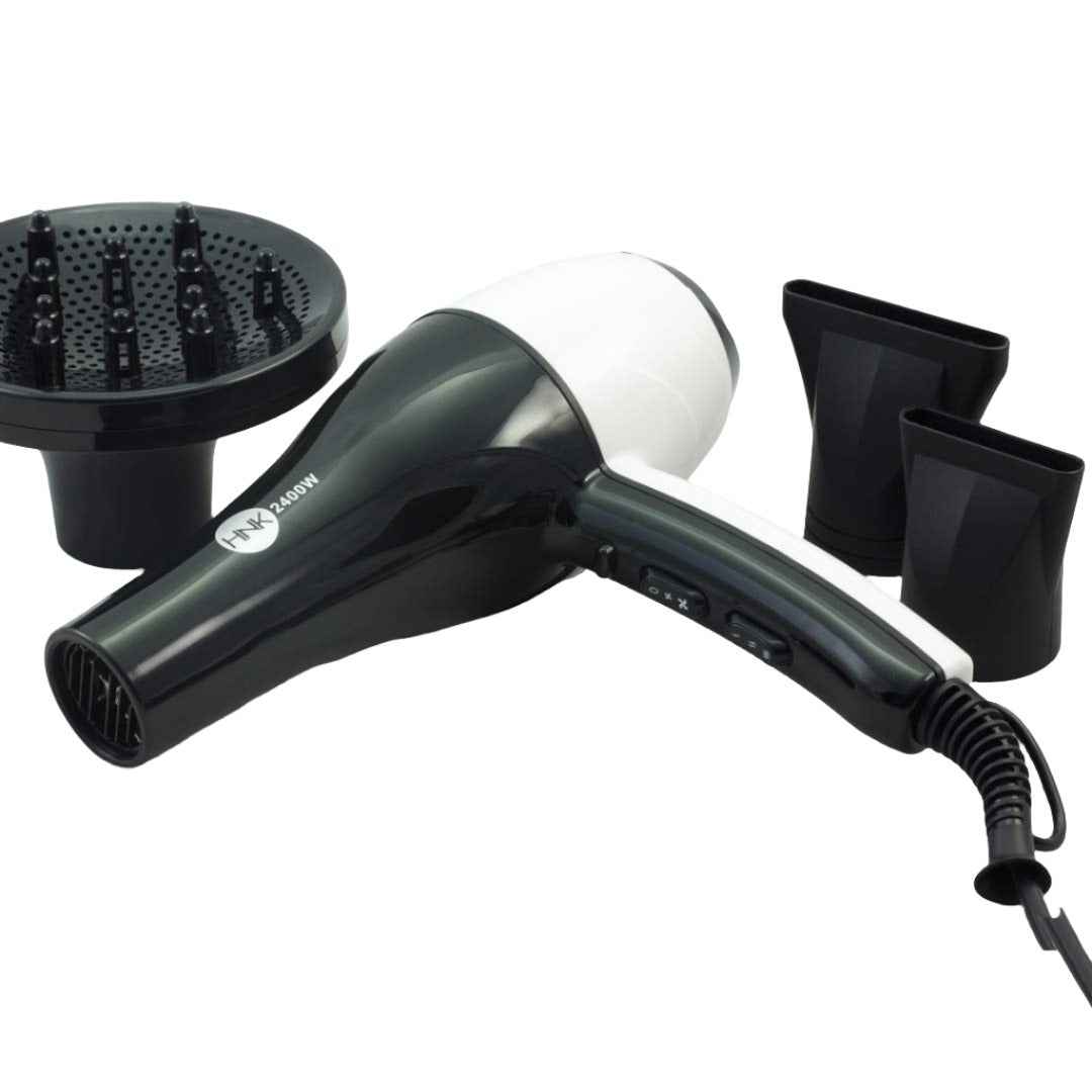 HNK TURBO Hair Dryer 2400W (White/Black)
