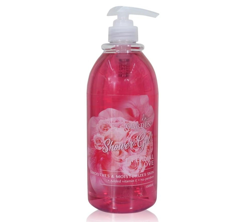 Garden Bliss Eternal Love Shower Gel - Moisturizing Body Wash with Vitamin E (1000 ml)