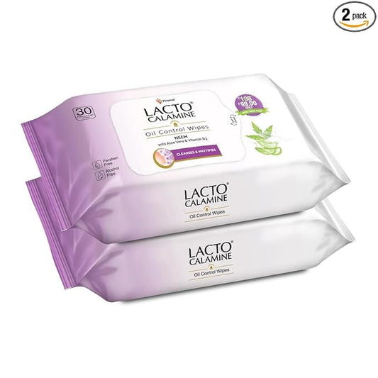 Lacto Calamine Oil Control Face Wipes – Pack of 2 (30 N Each)