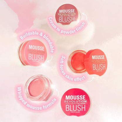 Makeup Revolution Mousse Blusher - Blossom Rose Pink (6g)