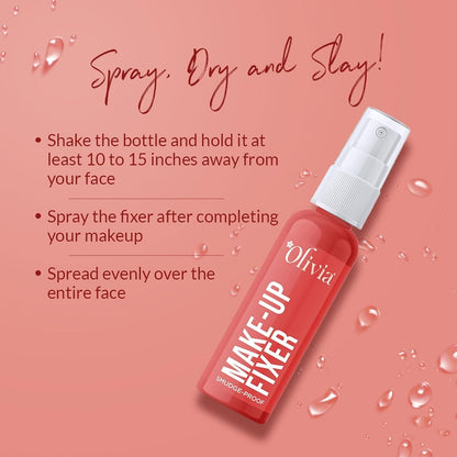 Olivia Smudgeproof Makeup Fixer | Long-Lasting Spray | 50ml