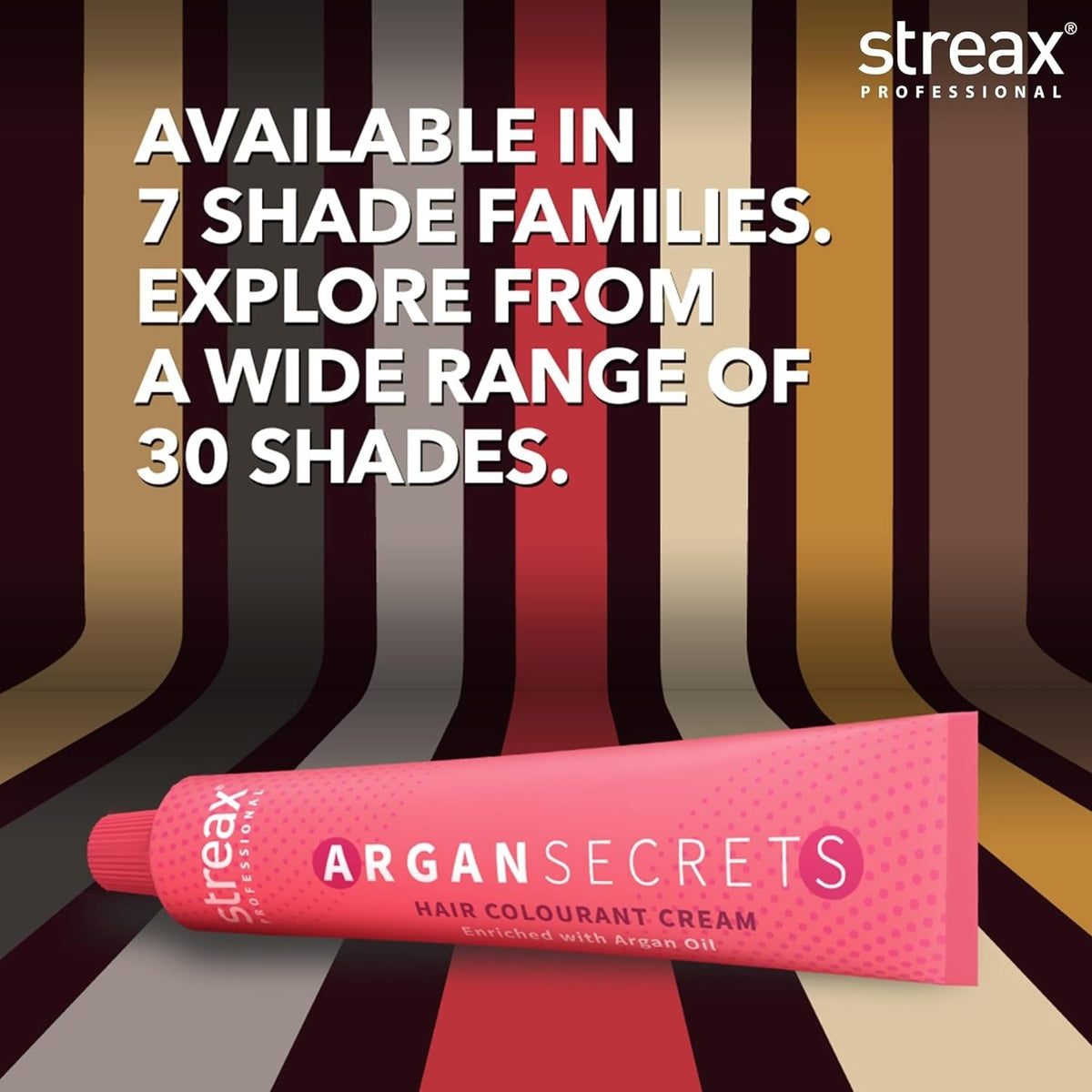 Streax Professional Argan Secrets Permanent Hair Colourant Cream - Natural Black 1 (Enriched with Argan Oil) 60 gm