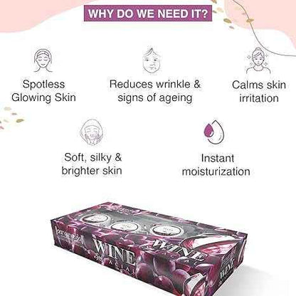 Aaryanveda Wine Facial Kit 5 Step for Glowing Skin 210g