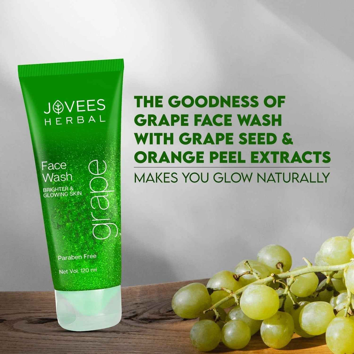 Jovees Herbal Grape Face Wash - Grape Seed & Orange Peel Extracts |120 ML