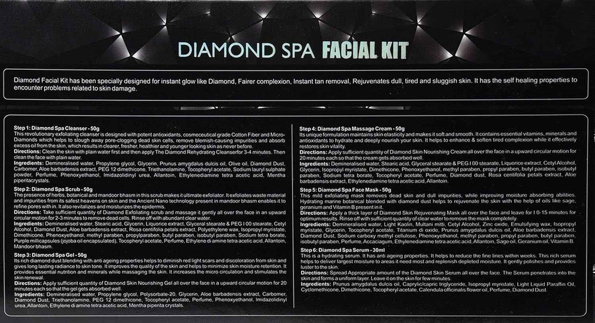 Caleo Diamond SPA Facial Kit 6 in 1 Pack - 250g + 30ml