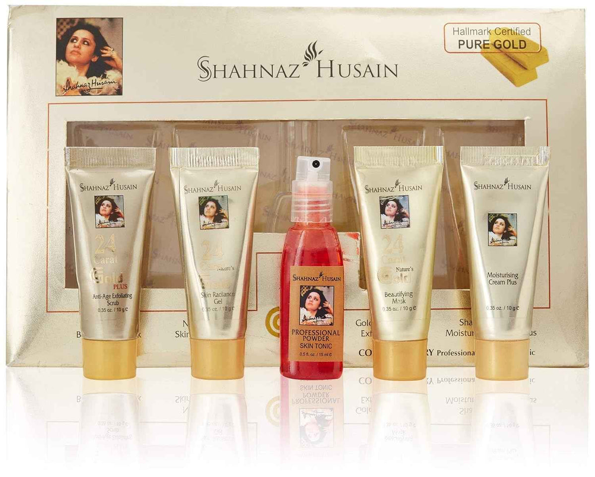 Shahnaz Husain Gold Facial Kit (Mini), 40g+15 ml, 5 Count (Pack of 1)