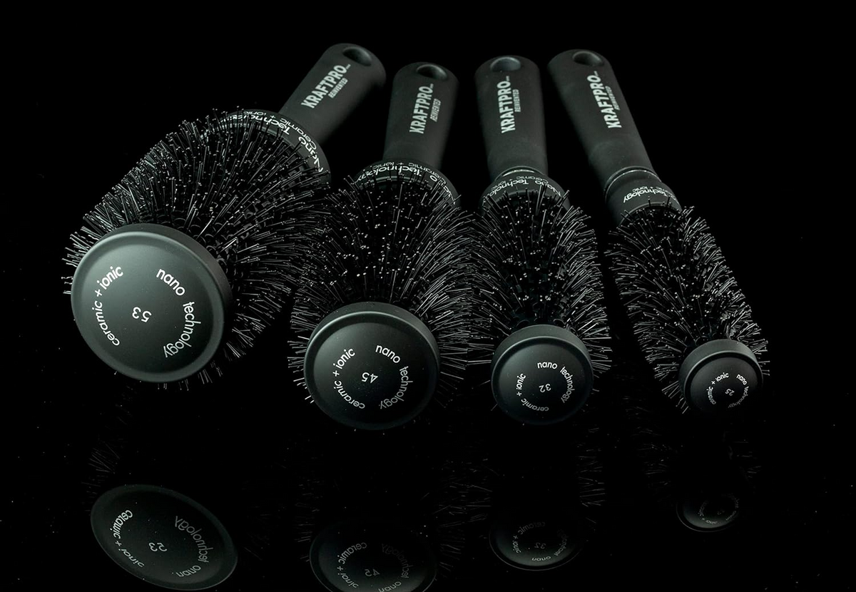 KRAFTPRO 53MM Thermal Ceramic & Ionic Tech & Anti-Static Round Hair Brush For Blow Drying, Curling & Straightening Add Volume & Shine