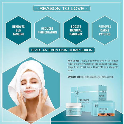 N+ Professional Tan Eraser Mask For Sun Tanning,Pigmentation & Dark Patches, 300gms