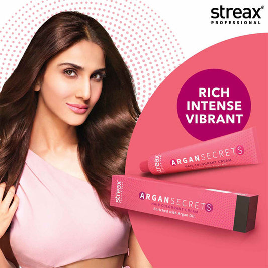 Streax Professional Argan Secret Hair Colourant Cream - Intense Red Light Brown 5.66 - 60 gms