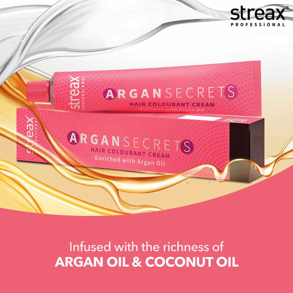 Streax Professional Argan Secret Hair Colourant Cream - Intense Red Light Brown 5.66 - 60 gms