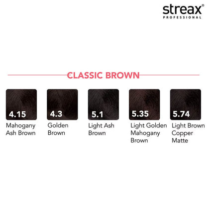 Streax Professional Argan Secrets Hair Colourant Cream - Mahogany Ash Brown 4.15 (60gm)