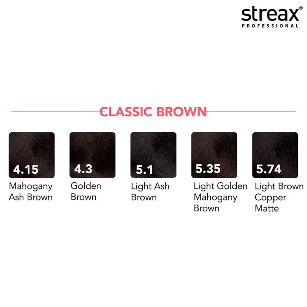 Streax Professional Argan Secrets Hair Colourant Cream - Light Golden Mahogany Brown 5.35
