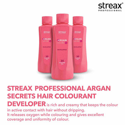 Streax Professional Developer 40 Volume 12% For Hair Colour With Argan Secrets Colourant Hair Color 1000ml