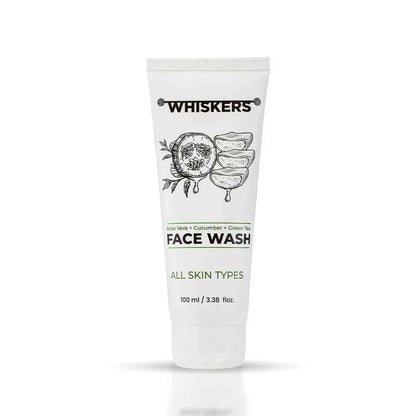 Whiskers Aloevera & Vitamin C Facewash Niacinamide Green Tea Cucumber 100ml