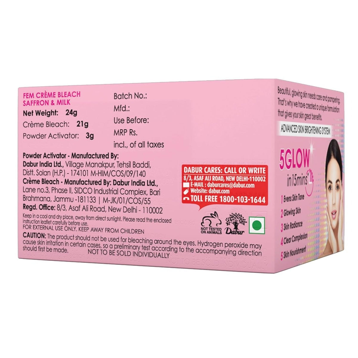 Fem Fairness (Saffron & Milk) Crème Bleach - 314G