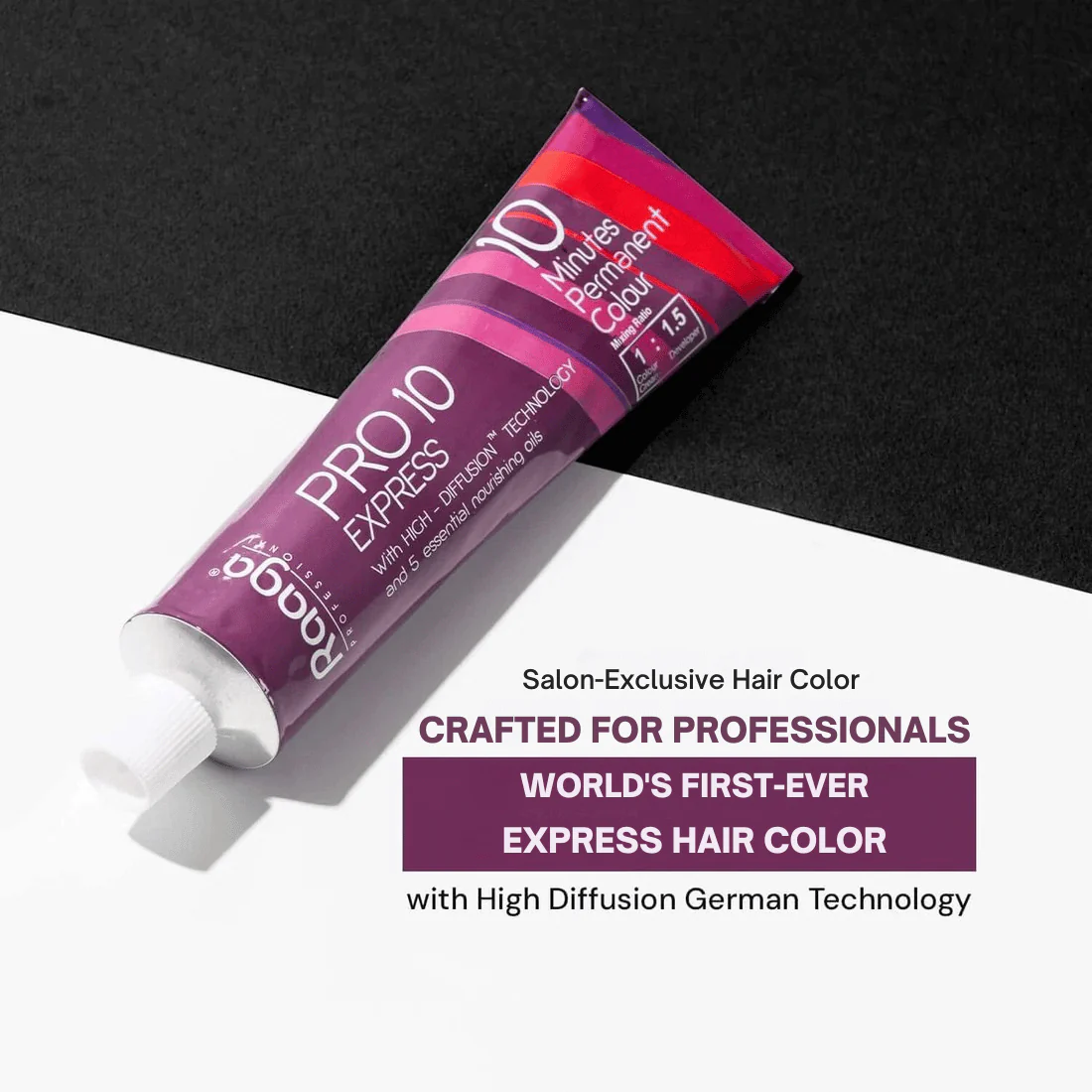 Raaga Professional Pro 10 Express Colour – Light Brown 5 | 10-Minute Permanent Hair Colour with High Diffusion Technology & 5 Essential Oils – 90 gm