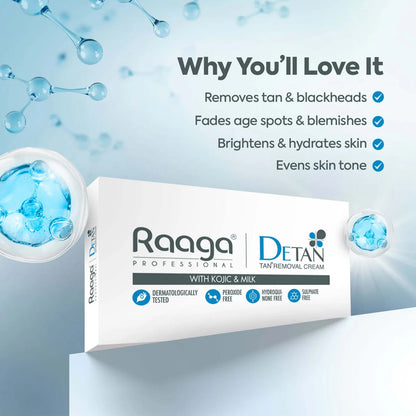 Raaga Professional De-Tan Pack | Face & Full Body Tan Removal Cream – 72g