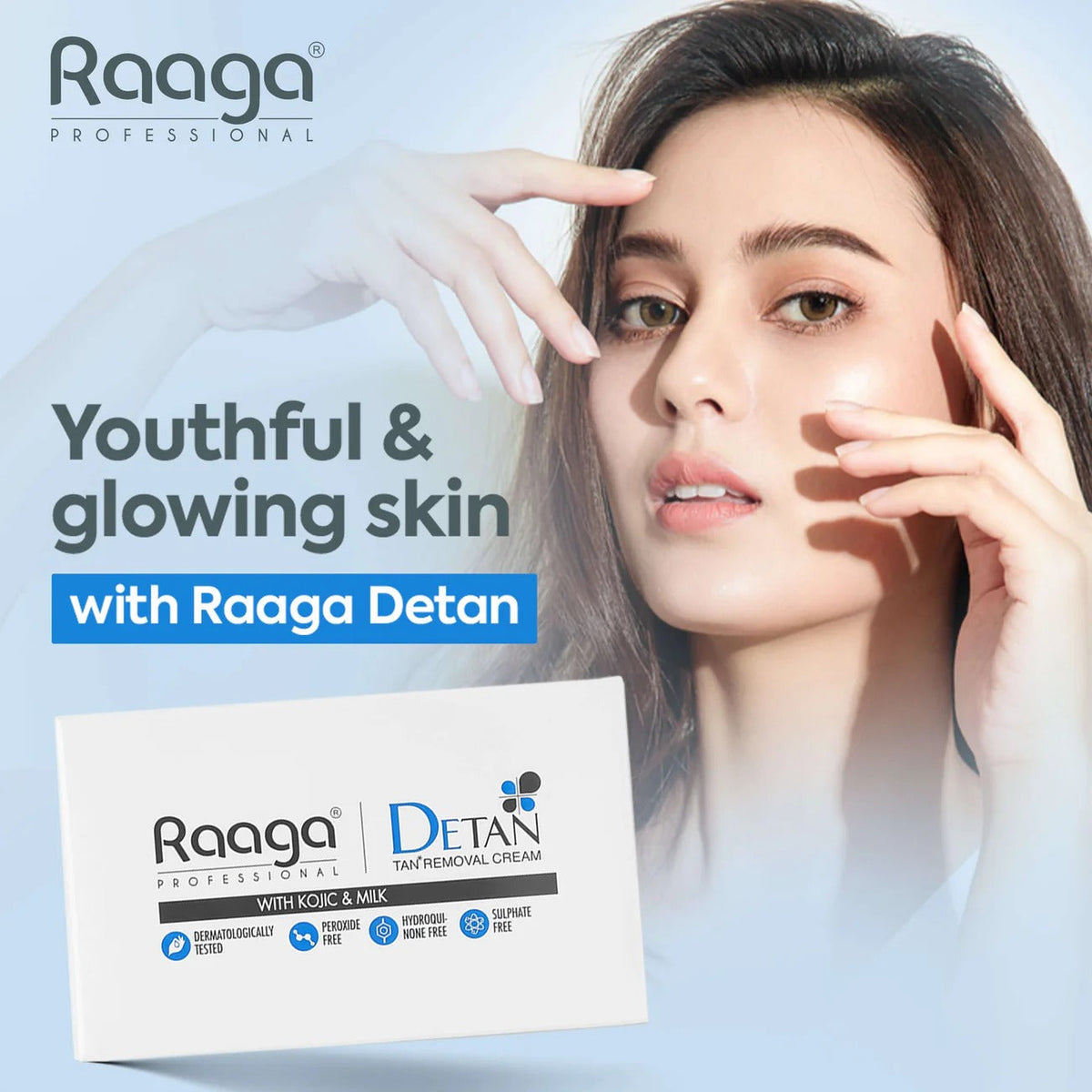 Raaga Professional De-Tan Pack | Face & Full Body Tan Removal Cream – 72g