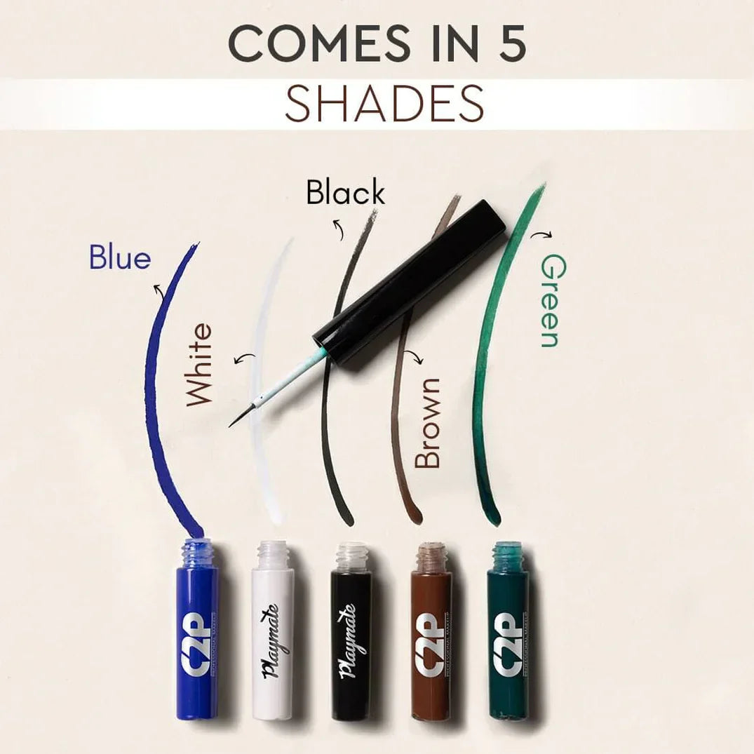 CP2 Playmate Eyeliner Matte Colours (ROYAL WHITE 02),(DENIM BLUE 03),(BAKED BROWN 04)