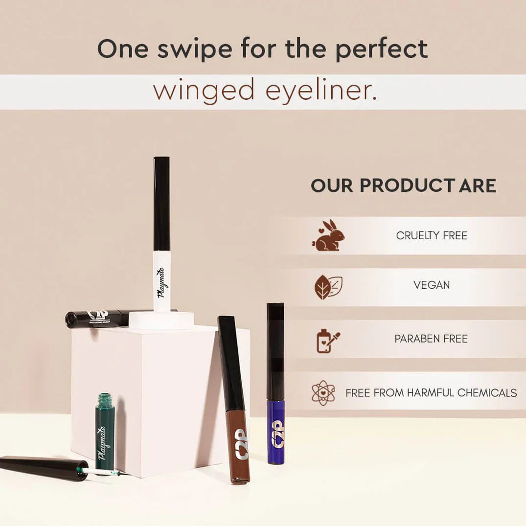 CP2 Playmate Eyeliner Matte Colours (ROYAL WHITE 02),(DENIM BLUE 03),(BAKED BROWN 04)
