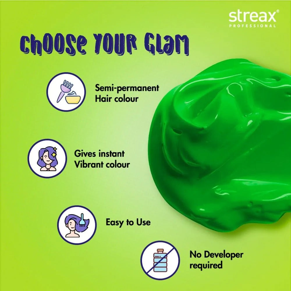 Streax Professional Hold & Play Funky Colours - Glorious Green 100g